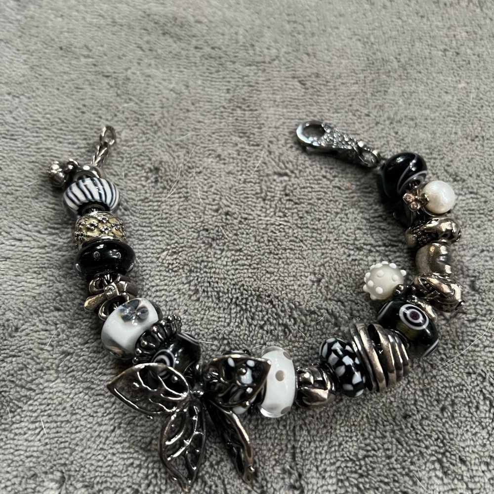 Trollbeads Black and White Charm Bracelet